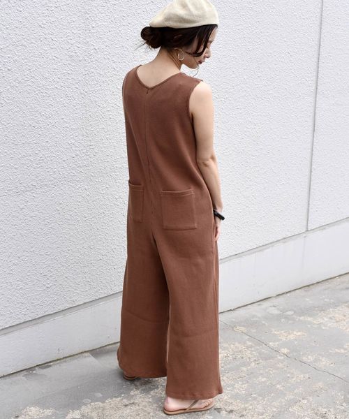 Khaju(カージュ)の「Khaju:サーマルオールインワン◇(サロペット/オーバーオール・レディース・ブラック/ベージュ/ブラウン・ONE SIZE)」の8枚目の写真