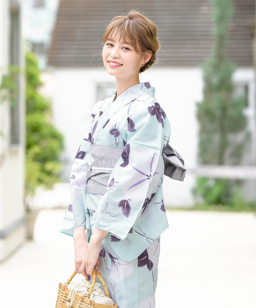 bonheur saisons（ボヌールセゾン）の「浴衣3点セット （浴衣＋帯＋下駄）「bonheur saisons/ボヌールセゾン」（浴衣・レディース・ライトベージュ/ホワイト系その他/ブルー系その他/ベージュ系その他2/ブルー系その他2/ホワイト系その他2/ホワイト系その他3/ベージュ系その他/グリーン系その他/グリーン系その他2・FREE）」の8枚目の写真