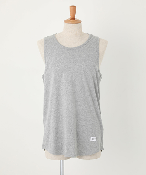 AZUL by moussy（アズールバイマウジー）の「SIMPLE LONG TANKTOP/シンプルロングタンクトップ（タンクトップ・メンズ・ホワイト/ブラック/杢グレー・SMALL/MEDIUM/LARGE）」の21枚目の写真