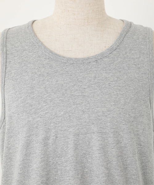 AZUL by moussy（アズールバイマウジー）の「SIMPLE LONG TANKTOP/シンプルロングタンクトップ（タンクトップ・メンズ・ホワイト/ブラック/杢グレー・SMALL/MEDIUM/LARGE）」の18枚目の写真