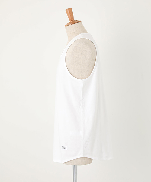 AZUL by moussy（アズールバイマウジー）の「SIMPLE LONG TANKTOP/シンプルロングタンクトップ（タンクトップ・メンズ・ホワイト/ブラック/杢グレー・SMALL/MEDIUM/LARGE）」の8枚目の写真