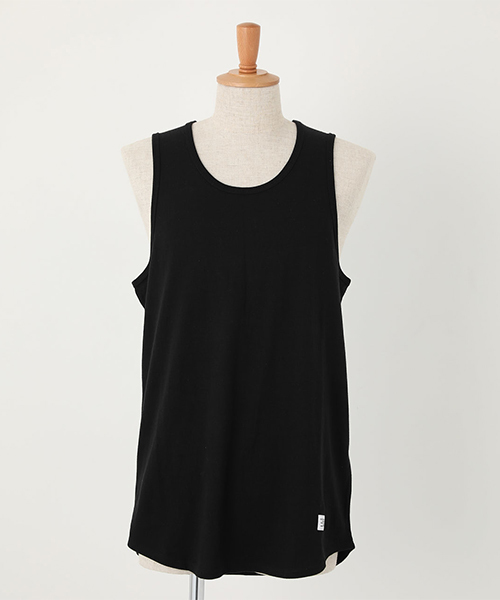 AZUL by moussy（アズールバイマウジー）の「SIMPLE LONG TANKTOP/シンプルロングタンクトップ（タンクトップ・メンズ・ホワイト/ブラック/杢グレー・SMALL/MEDIUM/LARGE）」の15枚目の写真