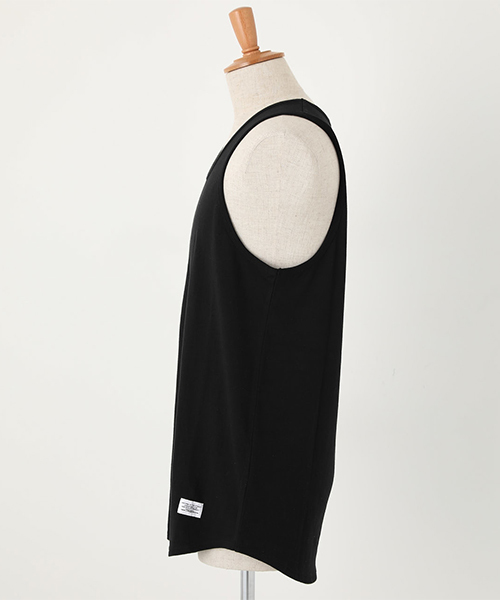 AZUL by moussy（アズールバイマウジー）の「SIMPLE LONG TANKTOP/シンプルロングタンクトップ（タンクトップ・メンズ・ホワイト/ブラック/杢グレー・SMALL/MEDIUM/LARGE）」の14枚目の写真