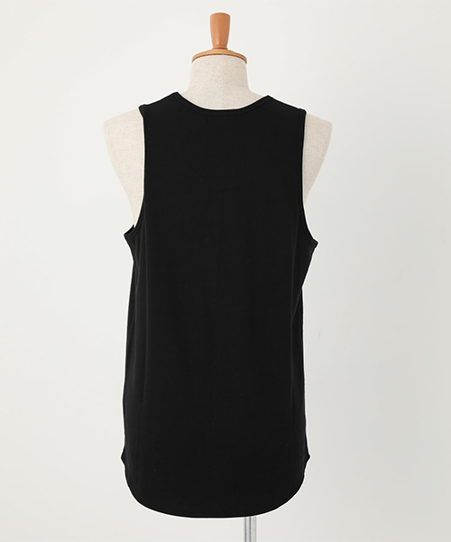 AZUL by moussy（アズールバイマウジー）の「SIMPLE LONG TANKTOP/シンプルロングタンクトップ（タンクトップ・メンズ・ホワイト/ブラック/杢グレー・SMALL/MEDIUM/LARGE）」の13枚目の写真