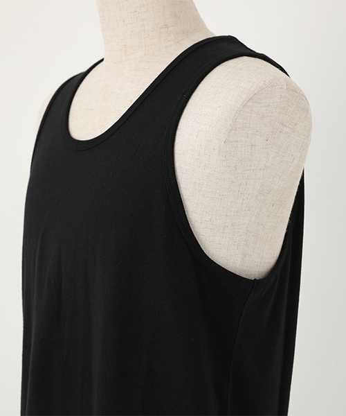 AZUL by moussy（アズールバイマウジー）の「SIMPLE LONG TANKTOP/シンプルロングタンクトップ（タンクトップ・メンズ・ホワイト/ブラック/杢グレー・SMALL/MEDIUM/LARGE）」の5枚目の写真