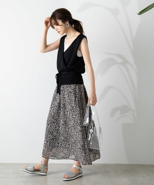 WEGO（ウィゴー）の「WEGO/カシュクールベスト（ベスト・レディース・ベージュ/ブラック・FREE）」の4枚目の写真