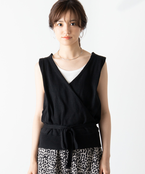 WEGO（ウィゴー）の「WEGO/カシュクールベスト（ベスト・レディース・ベージュ/ブラック・FREE）」の11枚目の写真