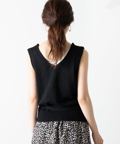 WEGO（ウィゴー）の「WEGO/カシュクールベスト（ベスト・レディース・ベージュ/ブラック・FREE）」の7枚目の写真