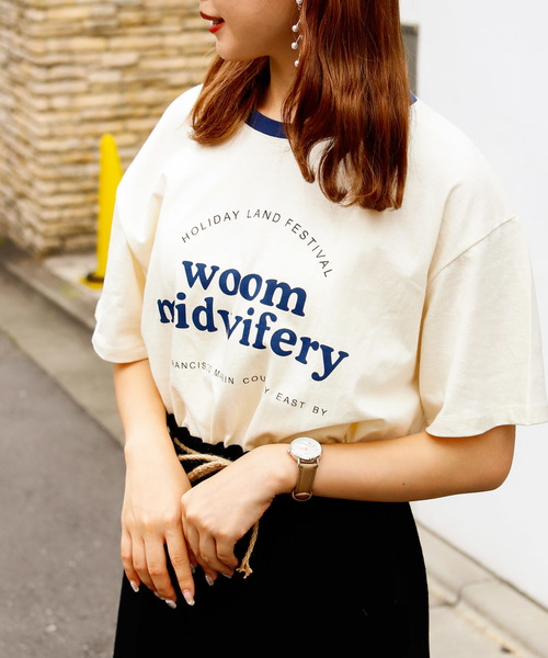 VANNIE U（ヴァニーユー）の「VANNIE U ロゴリンガーT（Tシャツ/カットソー・レディース・ネイビー/レッド・FREE）」の2枚目の写真