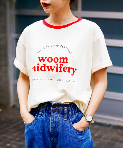 VANNIE U（ヴァニーユー）の「VANNIE U ロゴリンガーT（Tシャツ/カットソー・レディース・ネイビー/レッド・FREE）」の5枚目の写真