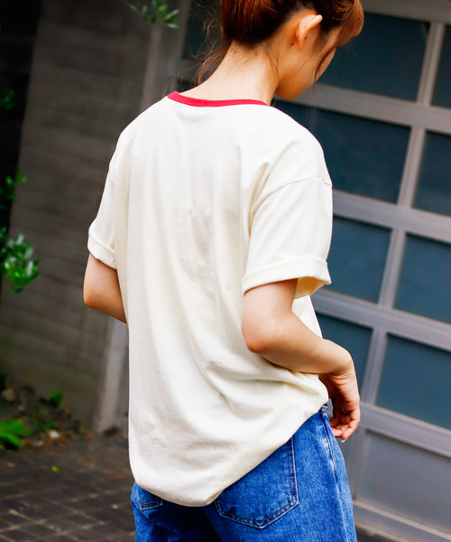 VANNIE U（ヴァニーユー）の「VANNIE U ロゴリンガーT（Tシャツ/カットソー・レディース・ネイビー/レッド・FREE）」の7枚目の写真