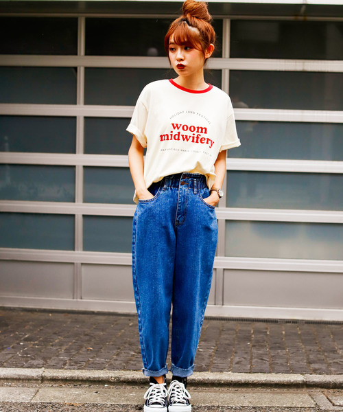 VANNIE U（ヴァニーユー）の「VANNIE U ロゴリンガーT（Tシャツ/カットソー・レディース・ネイビー/レッド・FREE）」の8枚目の写真