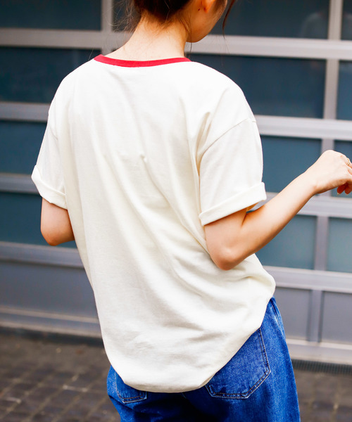 VANNIE U（ヴァニーユー）の「VANNIE U ロゴリンガーT（Tシャツ/カットソー・レディース・ネイビー/レッド・FREE）」の11枚目の写真