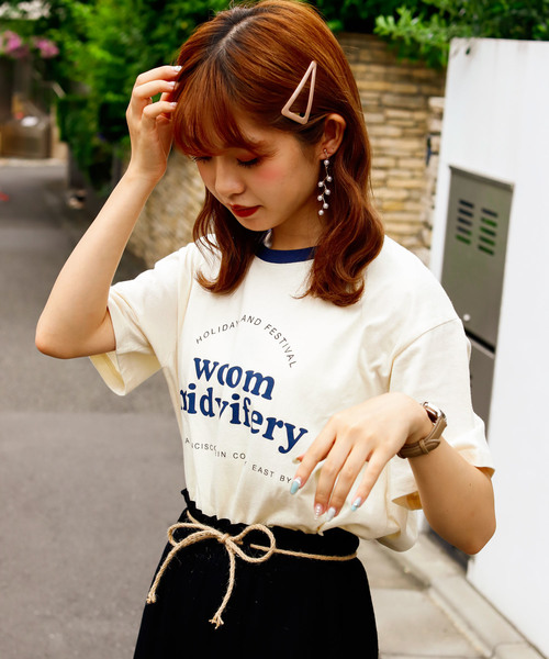 VANNIE U（ヴァニーユー）の「VANNIE U ロゴリンガーT（Tシャツ/カットソー・レディース・ネイビー/レッド・FREE）」の14枚目の写真