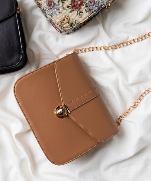 WEGO(ウィゴー)の「WEGO/チェーンショルダーバッグ(ショルダーバッグ・レディース・ブラック/その他1/その他2/ライトブラウン・FREE)」の2枚目の写真