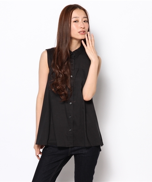 BEAMS LIGHTS Women's（ビームスライツ ウィメンズ）の「BEAMS LIGHTS / ドレープローン ノースリーブシャツ（シャツ/ブラウス・レディース・ホワイト/ブラック/ピンク・36/38）」の11枚目の写真