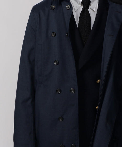 TOMORROWLAND （トゥモローランド）の「Norwegian Rain ポリエステル フーデッドコート DOUBLE BRESTED（トレンチコート・メンズ・ブラック/ネイビー・3/S/M）」の14枚目の写真