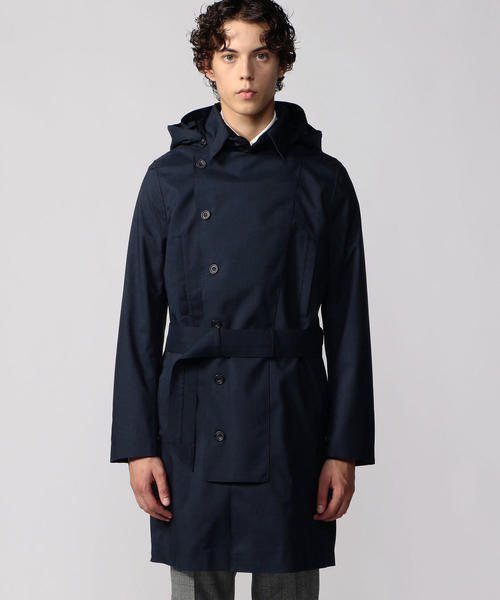 TOMORROWLAND （トゥモローランド）の「Norwegian Rain ポリエステル フーデッドコート DOUBLE BRESTED（トレンチコート・メンズ・ブラック/ネイビー・3/S/M）」の10枚目の写真