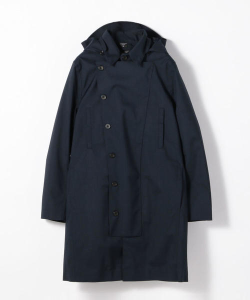 TOMORROWLAND （トゥモローランド）の「Norwegian Rain ポリエステル フーデッドコート DOUBLE BRESTED（トレンチコート・メンズ・ブラック/ネイビー・3/S/M）」の8枚目の写真