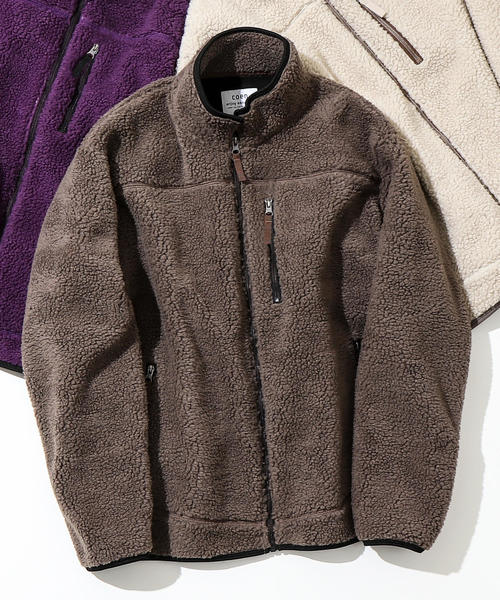 coen（コーエン）の「ボアフリーススタンドジップブルゾン（ブルゾン・メンズ・モカ/ナチュラル/パープル・MEDIUM/LARGE/X-LARGE/SMALL）」の16枚目の写真
