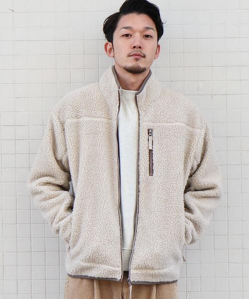 coen（コーエン）の「ボアフリーススタンドジップブルゾン（ブルゾン・メンズ・モカ/ナチュラル/パープル・MEDIUM/LARGE/X-LARGE/SMALL）」の6枚目の写真