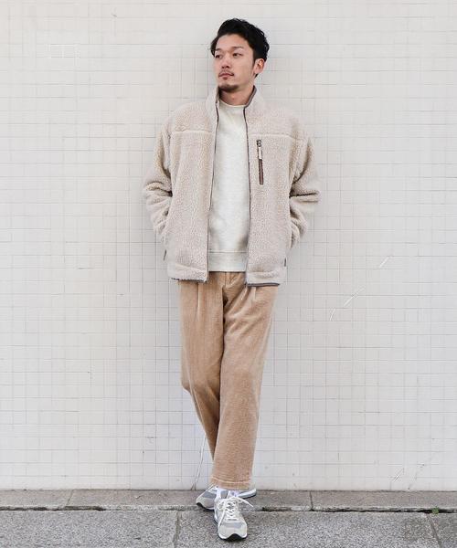 coen（コーエン）の「ボアフリーススタンドジップブルゾン（ブルゾン・メンズ・モカ/ナチュラル/パープル・MEDIUM/LARGE/X-LARGE/SMALL）」の5枚目の写真