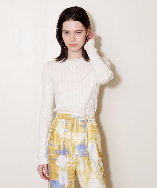 AEWEN MATOPH（イウエン マトフ）の「＜AEWEN MATOPH（イウエン マトフ）＞ リブ クルーネック ニット（ニット/セーター・レディース・オレンジ/イエロー/オフホワイト/ターコイズブルー・FREE）」の2枚目の写真