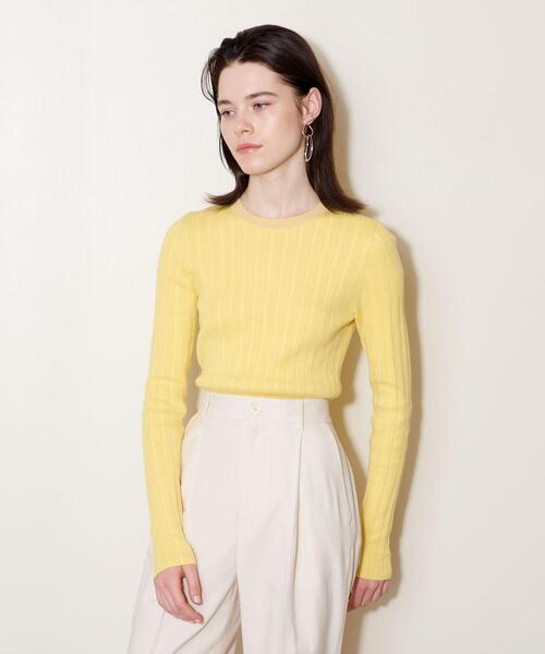 AEWEN MATOPH（イウエン マトフ）の「＜AEWEN MATOPH（イウエン マトフ）＞ リブ クルーネック ニット（ニット/セーター・レディース・オレンジ/イエロー/オフホワイト/ターコイズブルー・FREE）」の4枚目の写真