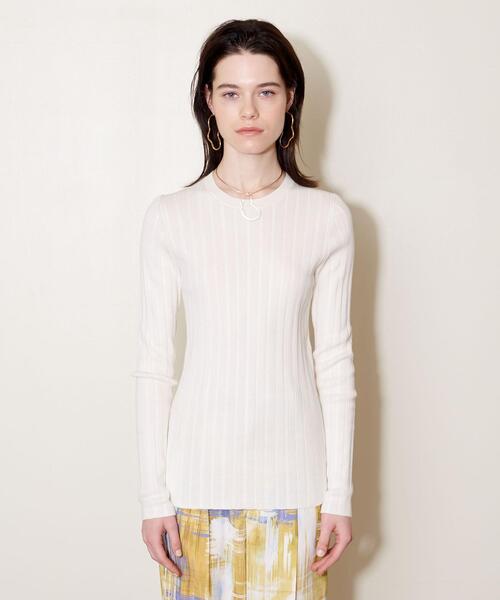 AEWEN MATOPH（イウエン マトフ）の「＜AEWEN MATOPH（イウエン マトフ）＞ リブ クルーネック ニット（ニット/セーター・レディース・オレンジ/イエロー/オフホワイト/ターコイズブルー・FREE）」の11枚目の写真