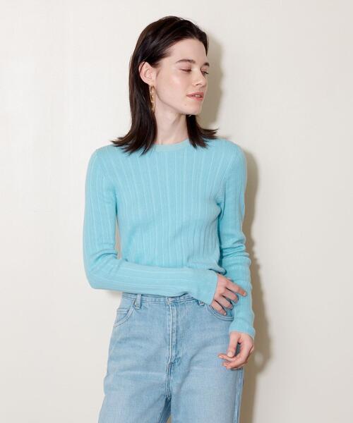 AEWEN MATOPH（イウエン マトフ）の「＜AEWEN MATOPH（イウエン マトフ）＞ リブ クルーネック ニット（ニット/セーター・レディース・オレンジ/イエロー/オフホワイト/ターコイズブルー・FREE）」の22枚目の写真