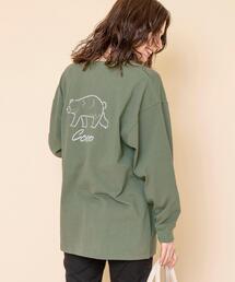 coen | 【WEB限定】コーエンベアバックプリントTシャツ（ロングスリーブ/ロンT）(Tシャツ/カットソー)