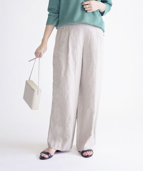 SHIPS（シップス）の「リネンマリンパンツ◇（その他パンツ・レディース・ネイビー/ライトグリーン/ナチュラル・38/36）」の4枚目の写真