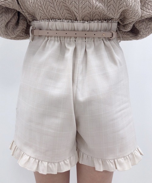 one after another NICE CLAUP(ワンアフターアナザーナイスクラップ)の「ベルト付きフリルショートパンツ(その他パンツ・レディース・ブラック/ミント/ブラウン系その他/ベージュ系その他・FREE)」の9枚目の写真