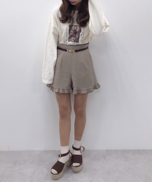 one after another NICE CLAUP(ワンアフターアナザーナイスクラップ)の「ベルト付きフリルショートパンツ(その他パンツ・レディース・ブラック/ミント/ブラウン系その他/ベージュ系その他・FREE)」の22枚目の写真