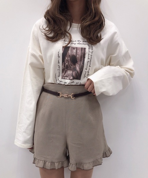 one after another NICE CLAUP(ワンアフターアナザーナイスクラップ)の「ベルト付きフリルショートパンツ(その他パンツ・レディース・ブラック/ミント/ブラウン系その他/ベージュ系その他・FREE)」の21枚目の写真