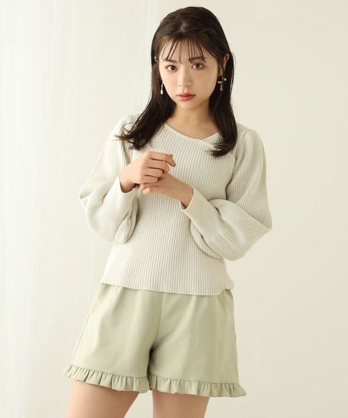 one after another NICE CLAUP(ワンアフターアナザーナイスクラップ)の「ベルト付きフリルショートパンツ(その他パンツ・レディース・ブラック/ミント/ブラウン系その他/ベージュ系その他・FREE)」の5枚目の写真