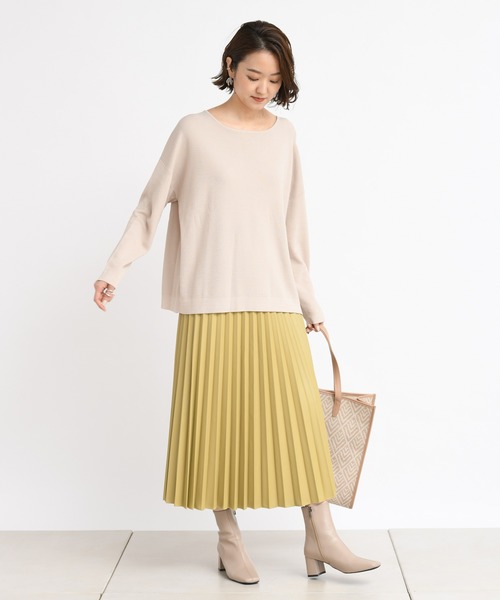 DouDou（ドゥドゥ）の「ショルダースリットプルオーバー（ニット/セーター・レディース・グレイッシュベージュ/グリーン/バイオレット・FREE）」の13枚目の写真