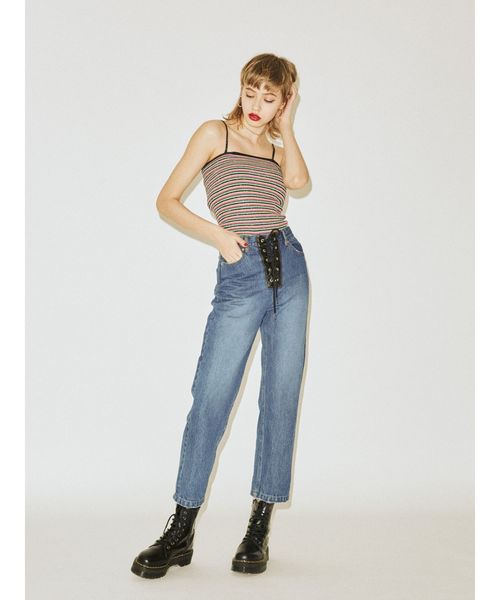 jouetie（ジュエティ）の「ラメボーダーニットキャミソール（キャミソール・レディース・ブラック/レッド/ピンク・MEDIUM）」の10枚目の写真