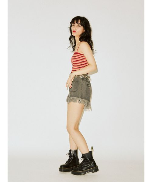 jouetie（ジュエティ）の「ラメボーダーニットキャミソール（キャミソール・レディース・ブラック/レッド/ピンク・MEDIUM）」の8枚目の写真