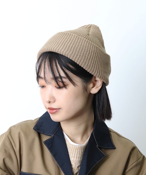 salle de bal(サルデバル)の「ANTI-5 SHORT AZE ビーニー / ニット帽 抗菌/抗ウイルス / 消臭 / 防粉 / 帯電防止(ニットキャップ/ビーニー・レディース・ベージュ/ブラック/パープル/オリーブドラブ/ネイビー/ブラウン/グレー/レッド・FREE)」の4枚目の写真