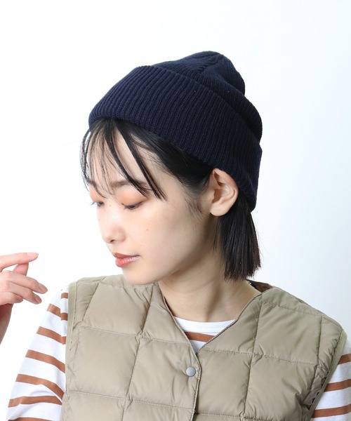 salle de bal(サルデバル)の「ANTI-5 SHORT AZE ビーニー / ニット帽 抗菌/抗ウイルス / 消臭 / 防粉 / 帯電防止(ニットキャップ/ビーニー・レディース・ベージュ/ブラック/パープル/オリーブドラブ/ネイビー/ブラウン/グレー/レッド・FREE)」の6枚目の写真