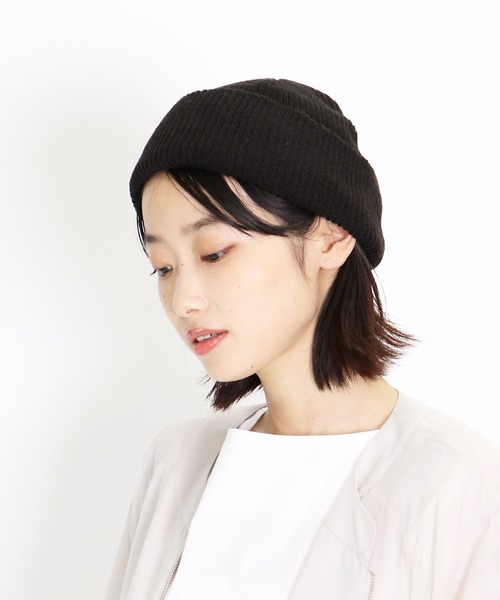 salle de bal(サルデバル)の「ANTI-5 SHORT AZE ビーニー / ニット帽 抗菌/抗ウイルス / 消臭 / 防粉 / 帯電防止(ニットキャップ/ビーニー・レディース・ベージュ/ブラック/パープル/オリーブドラブ/ネイビー/ブラウン/グレー/レッド・FREE)」の1枚目の写真