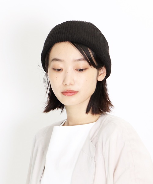 salle de bal(サルデバル)の「ANTI-5 SHORT AZE ビーニー / ニット帽 抗菌/抗ウイルス / 消臭 / 防粉 / 帯電防止(ニットキャップ/ビーニー・レディース・ベージュ/ブラック/パープル/オリーブドラブ/ネイビー/ブラウン/グレー/レッド・FREE)」の16枚目の写真