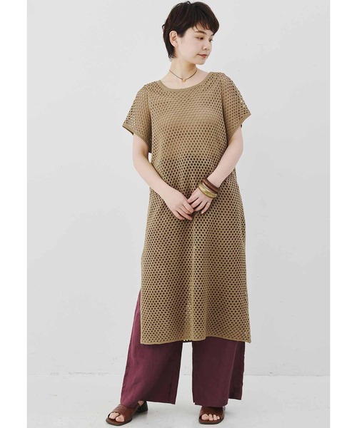 MEDE19F(メデジュウキュウ)の「MEDE19F メッシュニットチュニック(チュニック・レディース・カーキ/ボルドー・MEDIUM/LARGE/X-LARGE/XX-LARGE)」の17枚目の写真