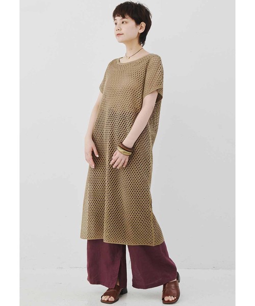 MEDE19F(メデジュウキュウ)の「MEDE19F メッシュニットチュニック(チュニック・レディース・カーキ/ボルドー・MEDIUM/LARGE/X-LARGE/XX-LARGE)」の13枚目の写真