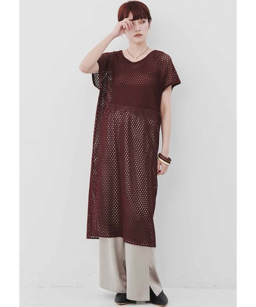 MEDE19F(メデジュウキュウ)の「MEDE19F メッシュニットチュニック(チュニック・レディース・カーキ/ボルドー・MEDIUM/LARGE/X-LARGE/XX-LARGE)」の9枚目の写真
