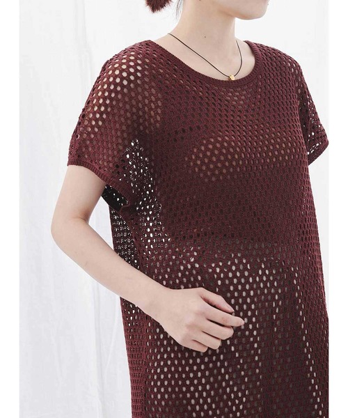 MEDE19F(メデジュウキュウ)の「MEDE19F メッシュニットチュニック(チュニック・レディース・カーキ/ボルドー・MEDIUM/LARGE/X-LARGE/XX-LARGE)」の8枚目の写真