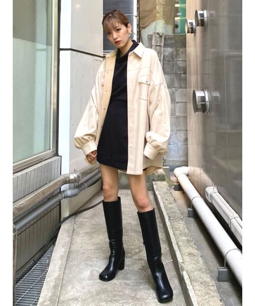 EMODA（エモダ）の「コンシャスプルオーバーワンピース（ワンピース・レディース・ブラック/グレー/カーキ/ベージュ・FREE）」の11枚目の写真