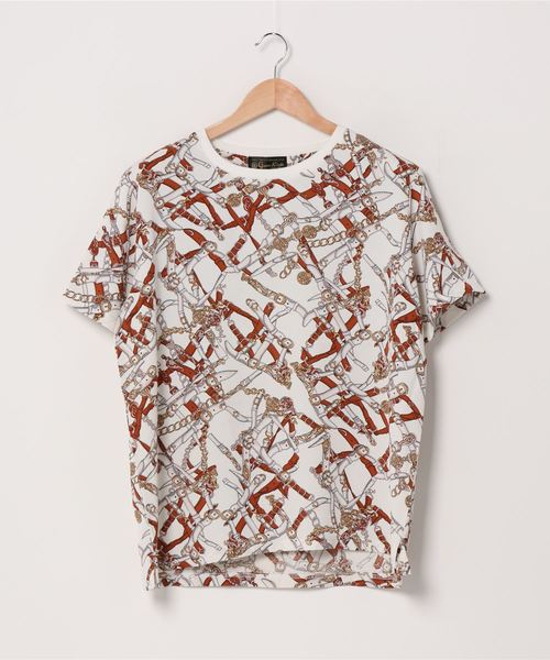 ADPOSION（アドポーション）の「総柄ショートスリーブクルーネックTシャツ（Tシャツ/カットソー・メンズ・レッド系その他/ブラウン系その他/ブラック/ホワイト/グリーン系その他/ブラック系その他・LARGE/MEDIUM）」の3枚目の写真