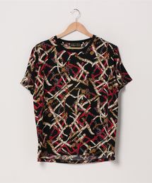 総柄ショートスリーブクルーネックTシャツ